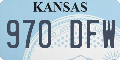 KS license plate 970DFW