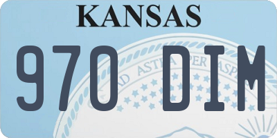 KS license plate 970DIM