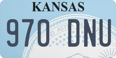 KS license plate 970DNU