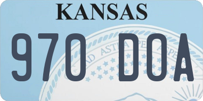 KS license plate 970DOA
