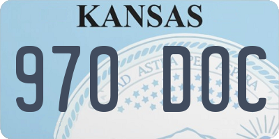 KS license plate 970DOC