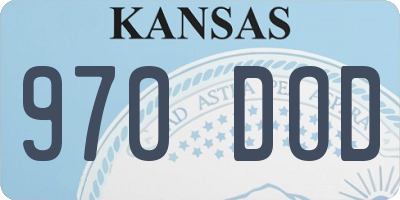 KS license plate 970DOD