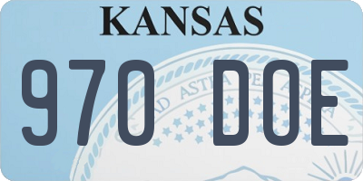 KS license plate 970DOE
