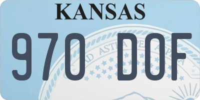 KS license plate 970DOF
