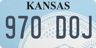 KS license plate 970DOJ