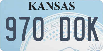 KS license plate 970DOK