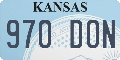 KS license plate 970DON