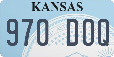 KS license plate 970DOQ