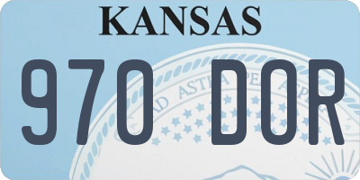 KS license plate 970DOR