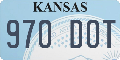 KS license plate 970DOT