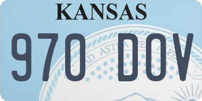 KS license plate 970DOV