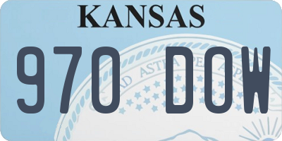 KS license plate 970DOW
