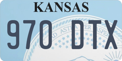 KS license plate 970DTX
