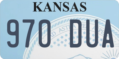 KS license plate 970DUA