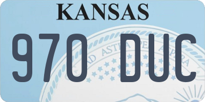 KS license plate 970DUC