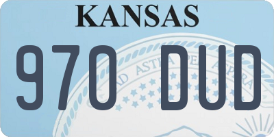KS license plate 970DUD