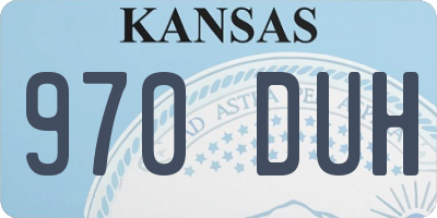 KS license plate 970DUH