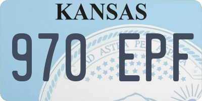 KS license plate 970EPF