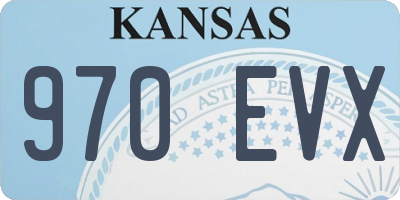 KS license plate 970EVX