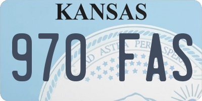 KS license plate 970FAS