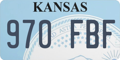 KS license plate 970FBF
