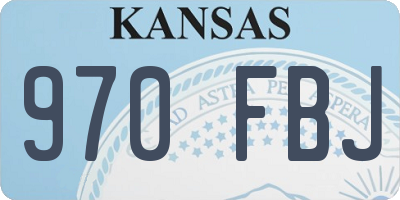 KS license plate 970FBJ
