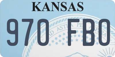 KS license plate 970FBO