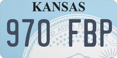 KS license plate 970FBP