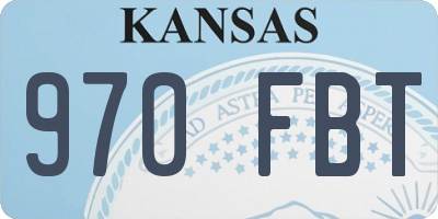 KS license plate 970FBT