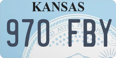 KS license plate 970FBY