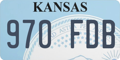 KS license plate 970FDB