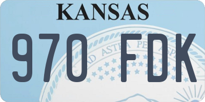 KS license plate 970FDK