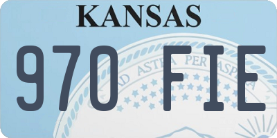 KS license plate 970FIE