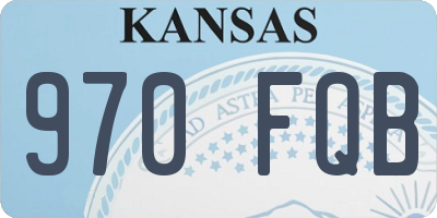 KS license plate 970FQB