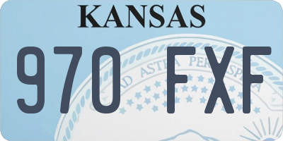 KS license plate 970FXF