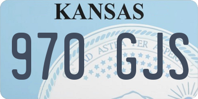 KS license plate 970GJS