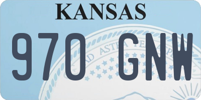KS license plate 970GNW