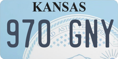 KS license plate 970GNY