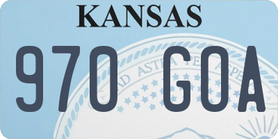 KS license plate 970GOA