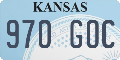 KS license plate 970GOC