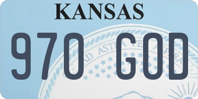 KS license plate 970GOD