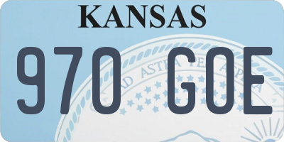 KS license plate 970GOE