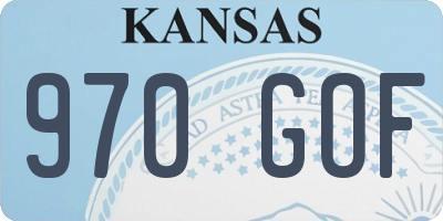 KS license plate 970GOF