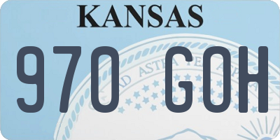 KS license plate 970GOH