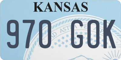 KS license plate 970GOK