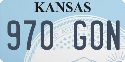 KS license plate 970GON