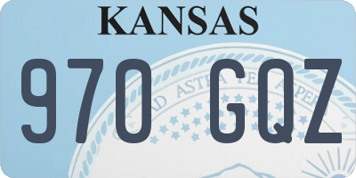 KS license plate 970GQZ