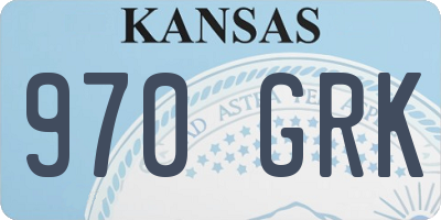 KS license plate 970GRK