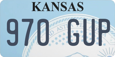 KS license plate 970GUP