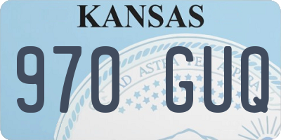 KS license plate 970GUQ